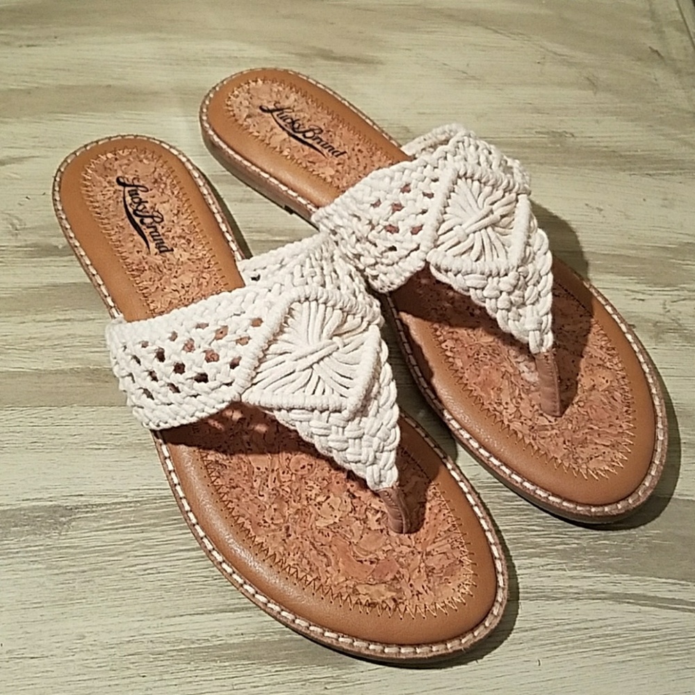 NWOT LUCKY BRAND CROCHET THONG SANDAL (10)